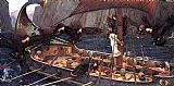 John William Waterhouse Wall Art - Odysseus and the Sirens